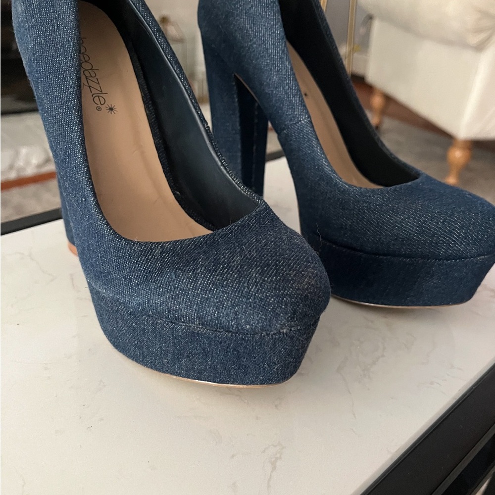 Fashion Nova Dark Denim Heels